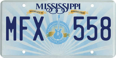 MS license plate MFX558