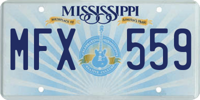 MS license plate MFX559