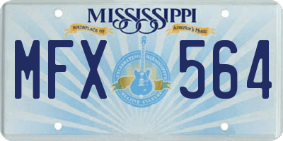 MS license plate MFX564
