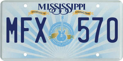 MS license plate MFX570