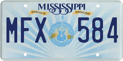 MS license plate MFX584