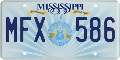 MS license plate MFX586