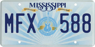 MS license plate MFX588