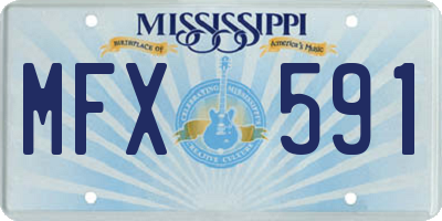 MS license plate MFX591