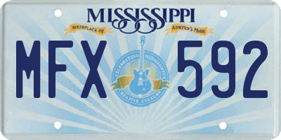 MS license plate MFX592