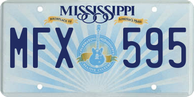 MS license plate MFX595