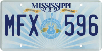 MS license plate MFX596