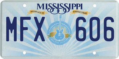 MS license plate MFX606