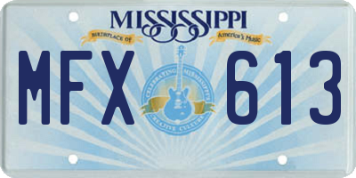MS license plate MFX613