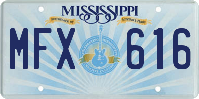 MS license plate MFX616
