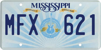 MS license plate MFX621