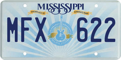 MS license plate MFX622