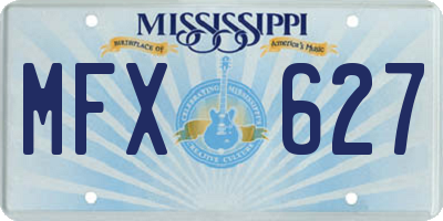 MS license plate MFX627