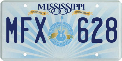 MS license plate MFX628