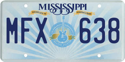 MS license plate MFX638