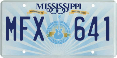 MS license plate MFX641