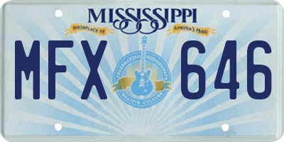 MS license plate MFX646