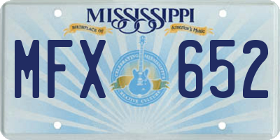 MS license plate MFX652