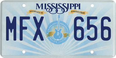 MS license plate MFX656