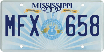 MS license plate MFX658