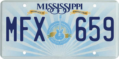 MS license plate MFX659