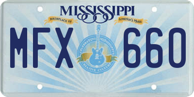 MS license plate MFX660