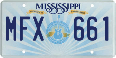 MS license plate MFX661