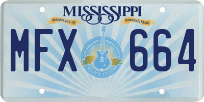 MS license plate MFX664
