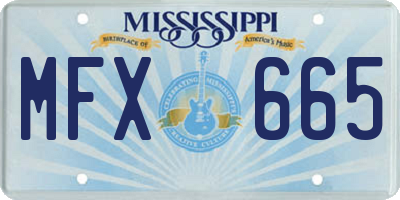 MS license plate MFX665
