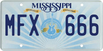 MS license plate MFX666