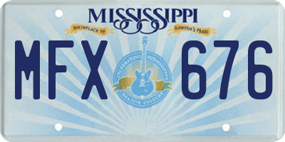 MS license plate MFX676