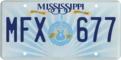 MS license plate MFX677