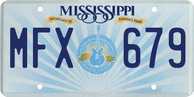 MS license plate MFX679