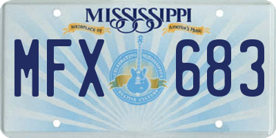 MS license plate MFX683