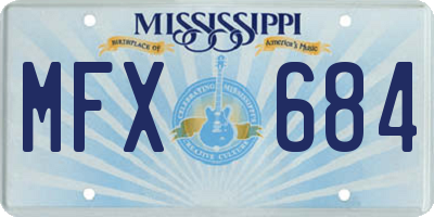 MS license plate MFX684