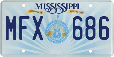 MS license plate MFX686
