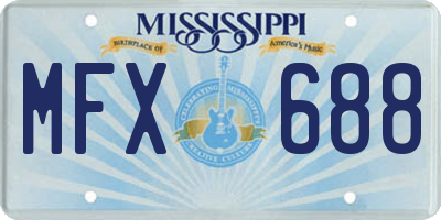MS license plate MFX688