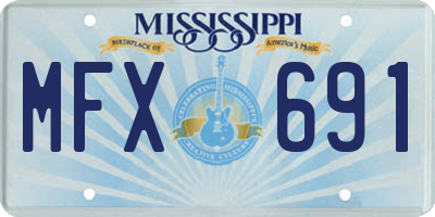 MS license plate MFX691
