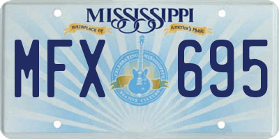MS license plate MFX695