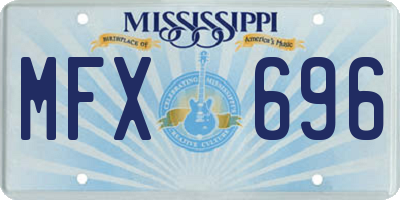 MS license plate MFX696