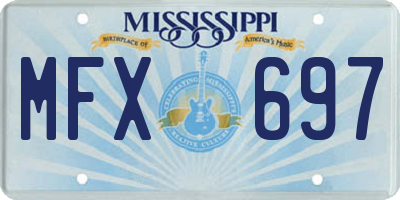 MS license plate MFX697