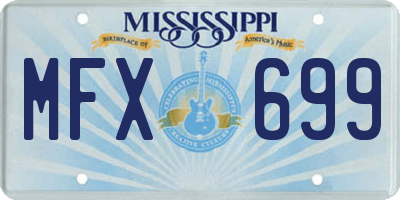 MS license plate MFX699