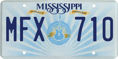 MS license plate MFX710