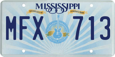 MS license plate MFX713