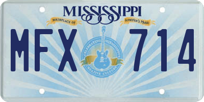 MS license plate MFX714