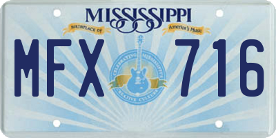 MS license plate MFX716