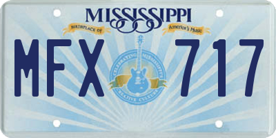 MS license plate MFX717