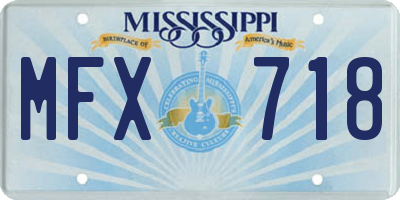MS license plate MFX718