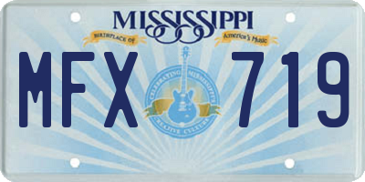MS license plate MFX719