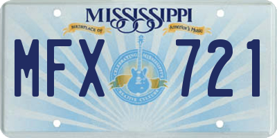 MS license plate MFX721